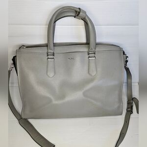 Tumi Gray Stanton Venus Business Leather Tote Shoulder Bag – 79405LTG .